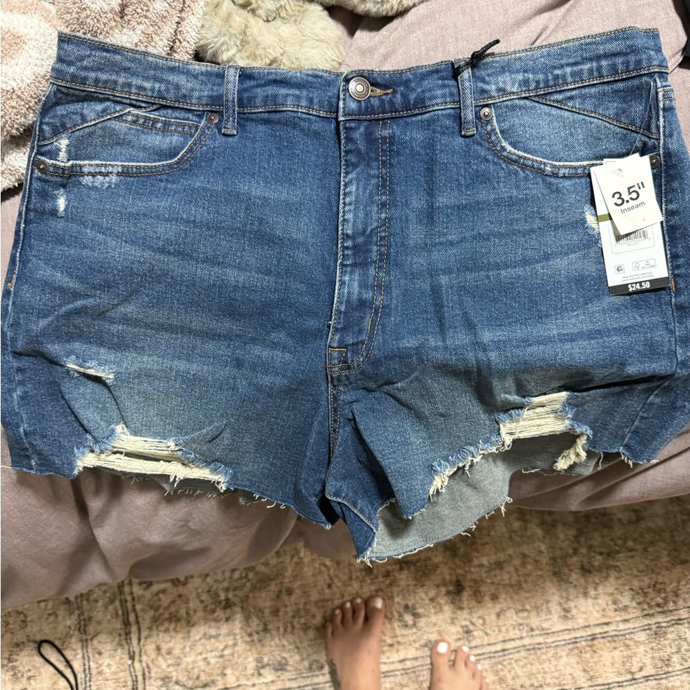 Distressed Denim Shorts